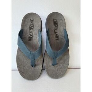 Tread Labs Men's Orleans Flip Flops Sandals Blue/Grey Size 9